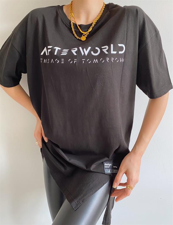Siyah After World Salaş Tshirt