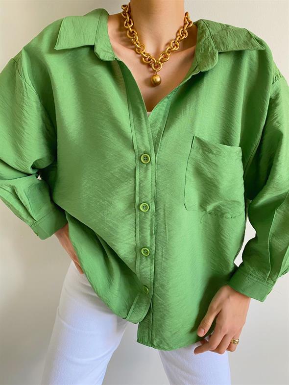 Yeşil Oversize Sofia Gömlek
