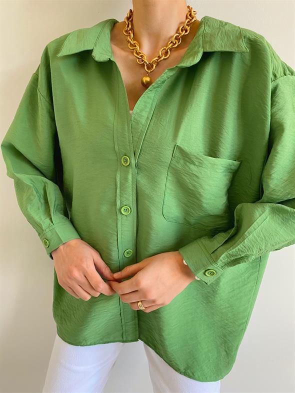 Yeşil Oversize Sofia Gömlek