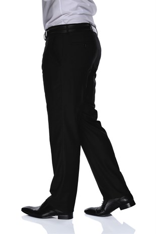 Buenza Klasik Kesim Pilesiz Kumaş Pantolon - Siyah