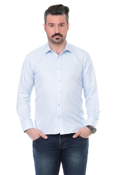 Buenza Sry 41102 Slim Fit Uzun Kol Gömlek - Açık Mavi