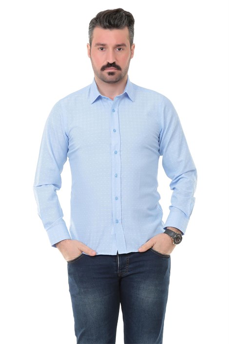 Buenza Sry 41110 Slim Fit Uzun Kol Gömlek - Açık Mavi