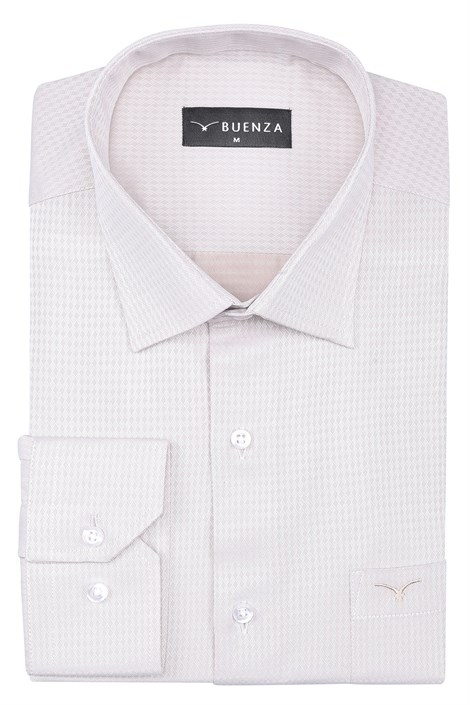 Buenza Sry 4197 Uzun Kol Klasik Gömlek - Bej
