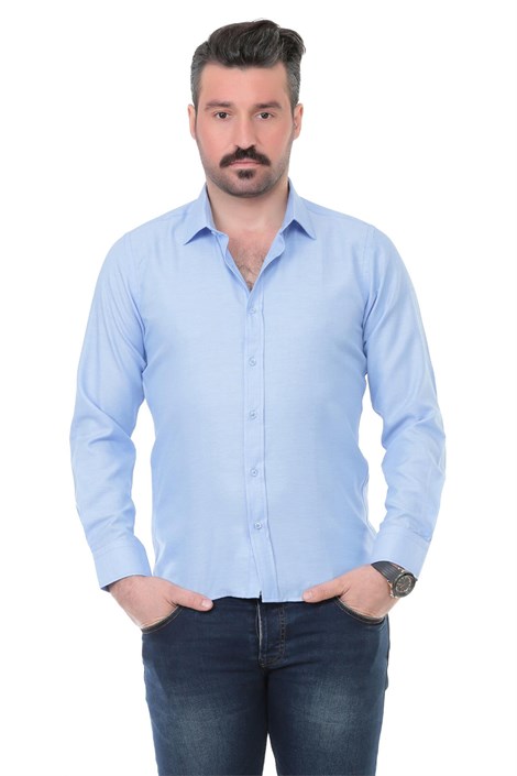 Buenza Sry Oxford Slim Fit Uzun Kol Gömlek - Mavi