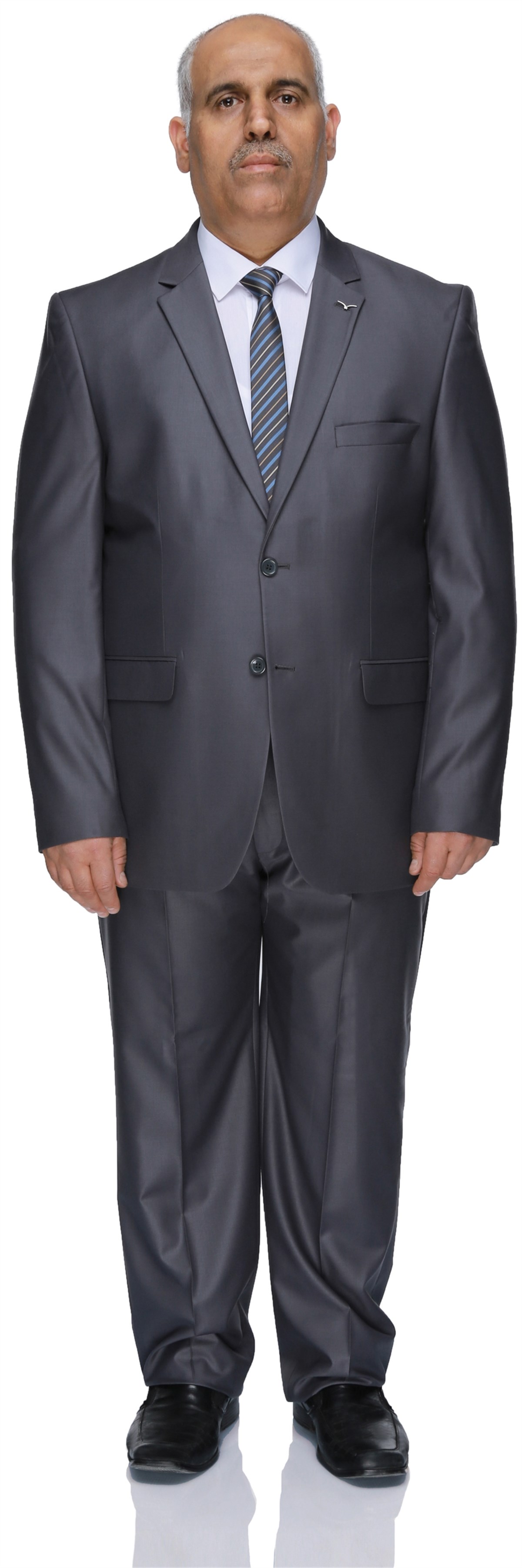 Buenza 120S Büyük Beden Erkek Takım Elbise-Koyu Gri