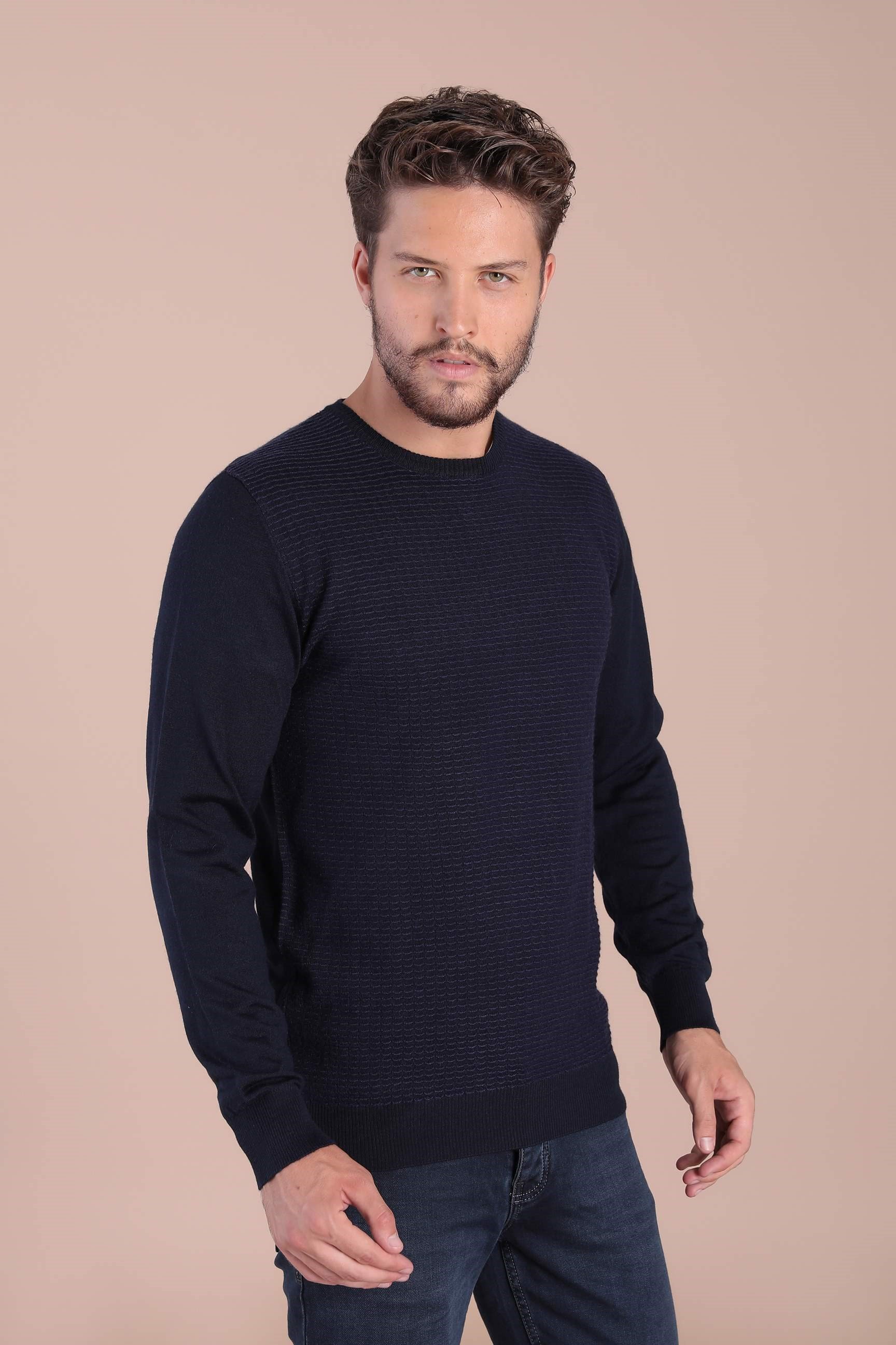 Ferraro Bisiklet Yaka Superfine Yün Kazak