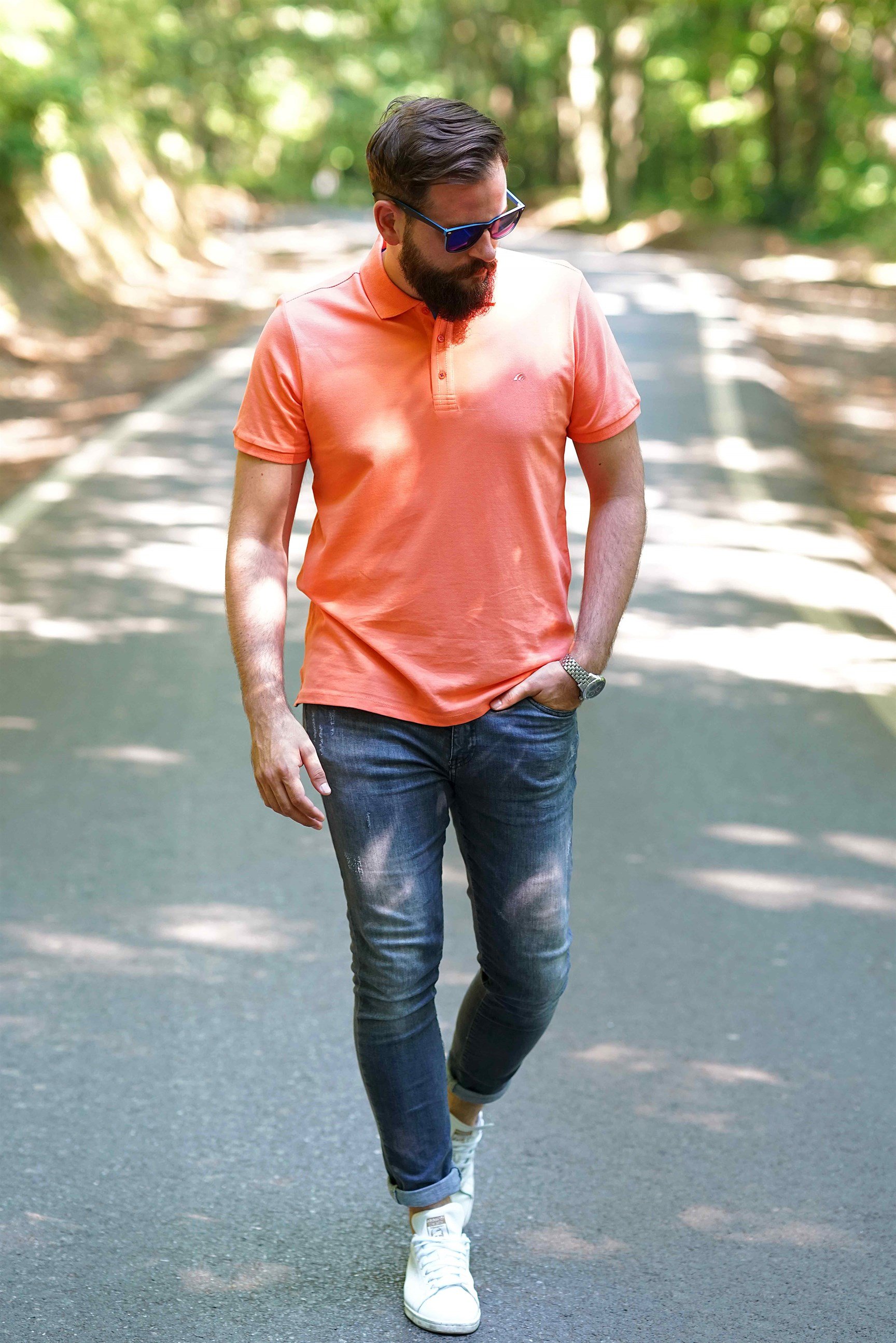 Ferraro Erkek Polo Yaka T-Shirt - Turuncu