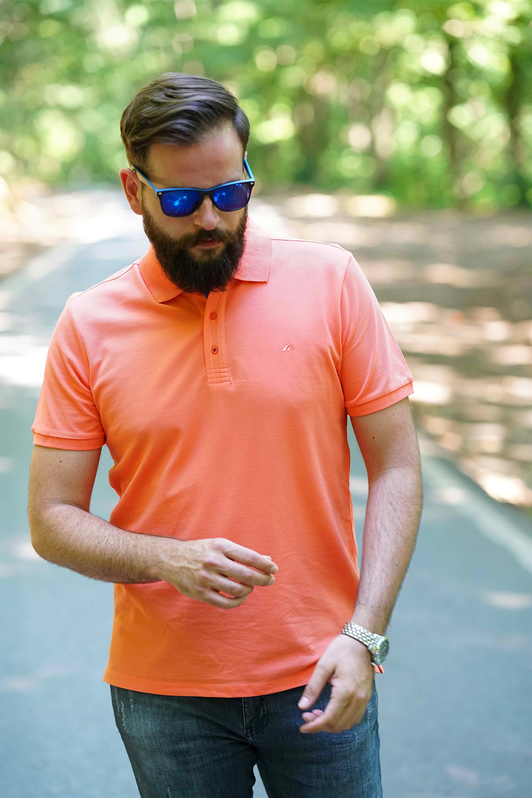 Ferraro Erkek Polo Yaka T-Shirt - Turuncu