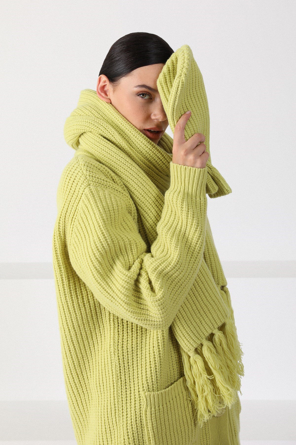 Ferraro Filo Kuzu Yünü Oversize Kadın Triko Hırka