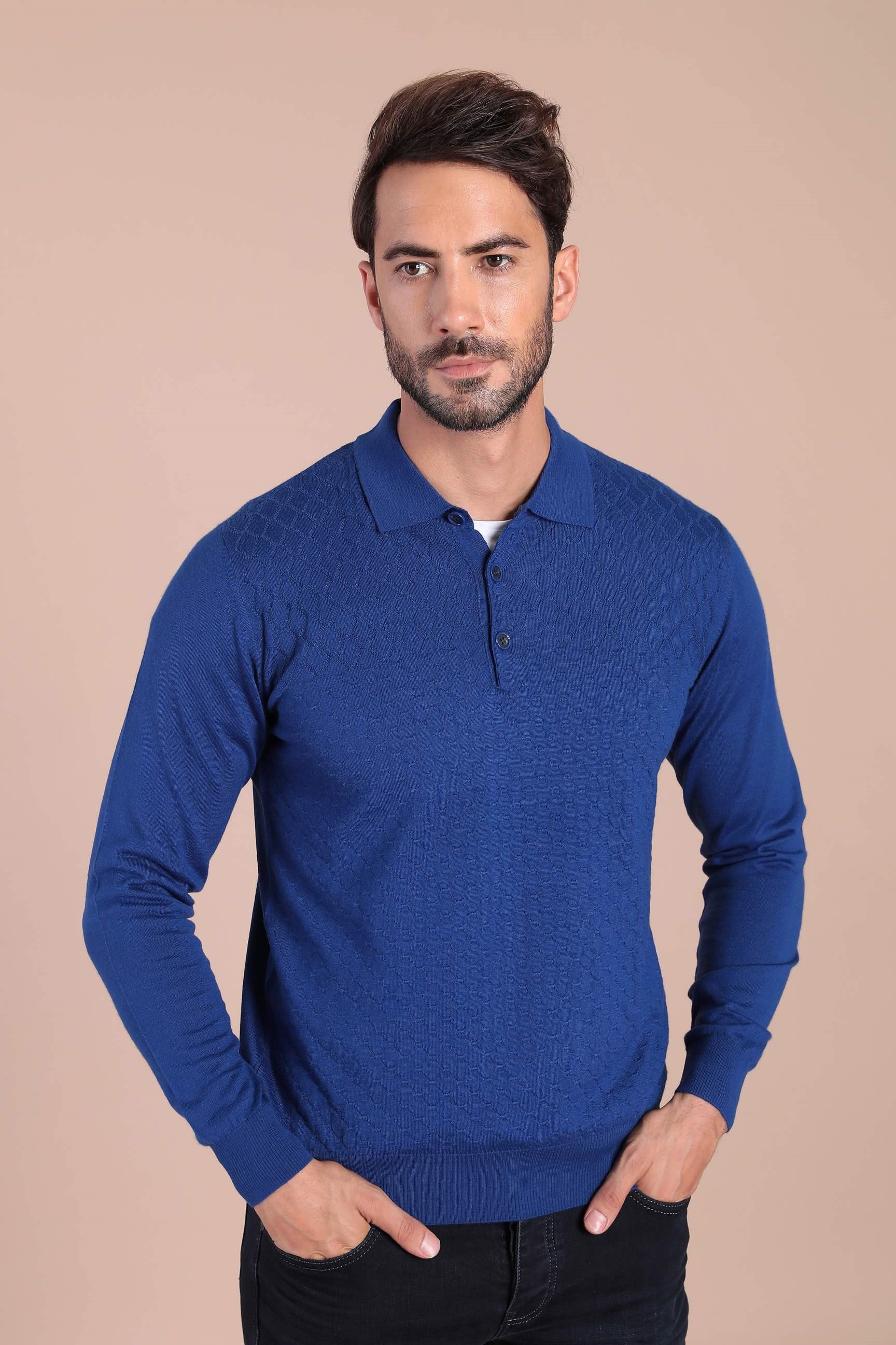 Ferraro Polo Yaka Superfine Yün Kazak