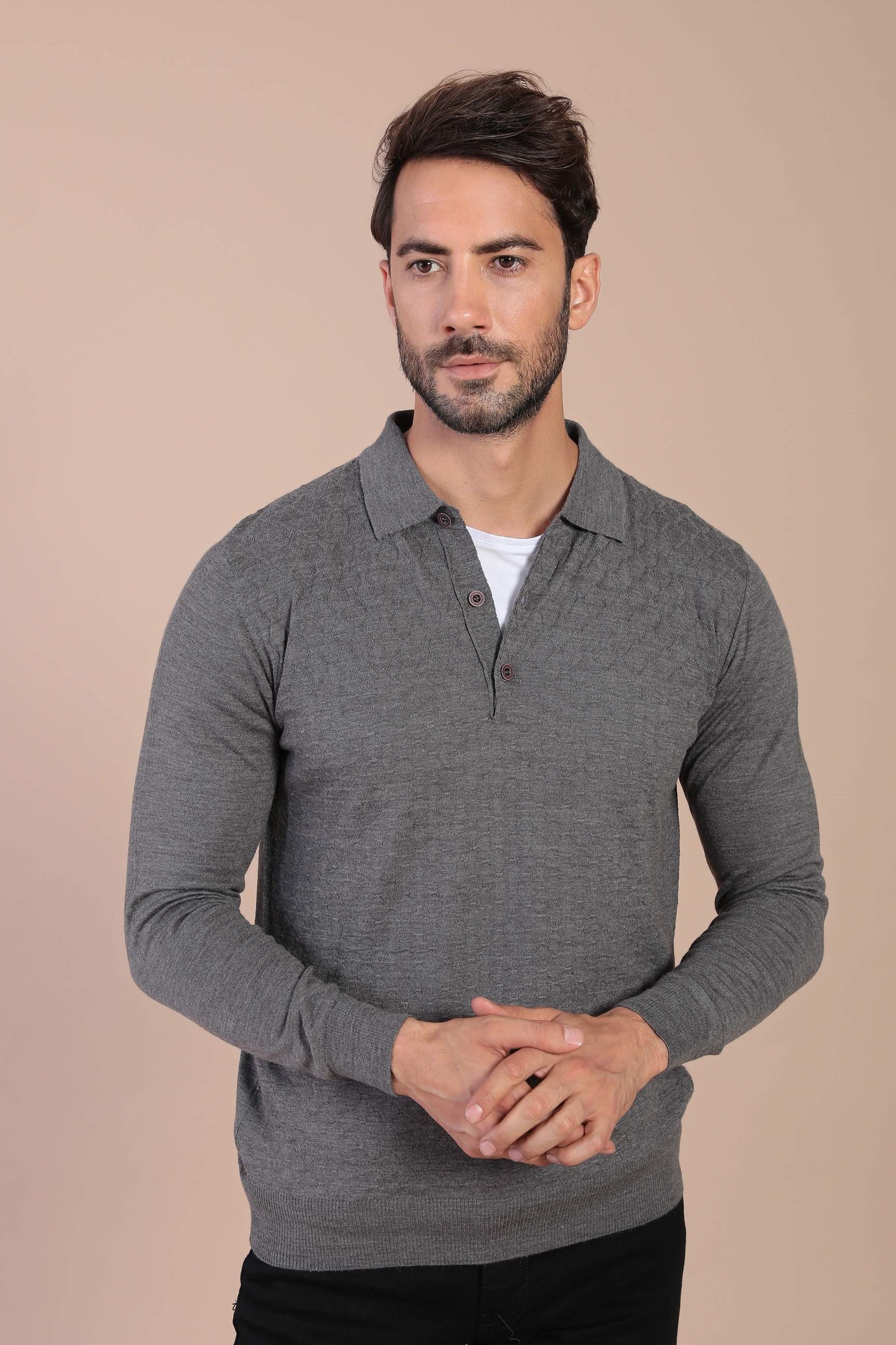 Ferraro Polo Yaka Superfine Yün Kazak