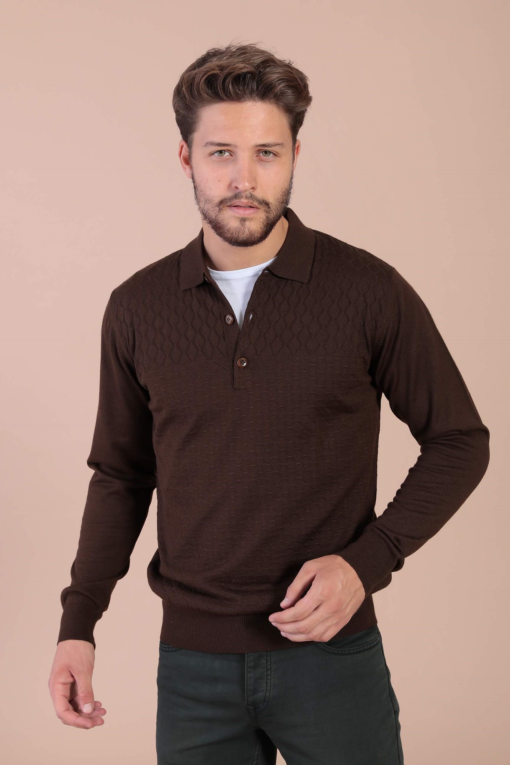 Ferraro Polo Yaka Superfine Yün Kazak