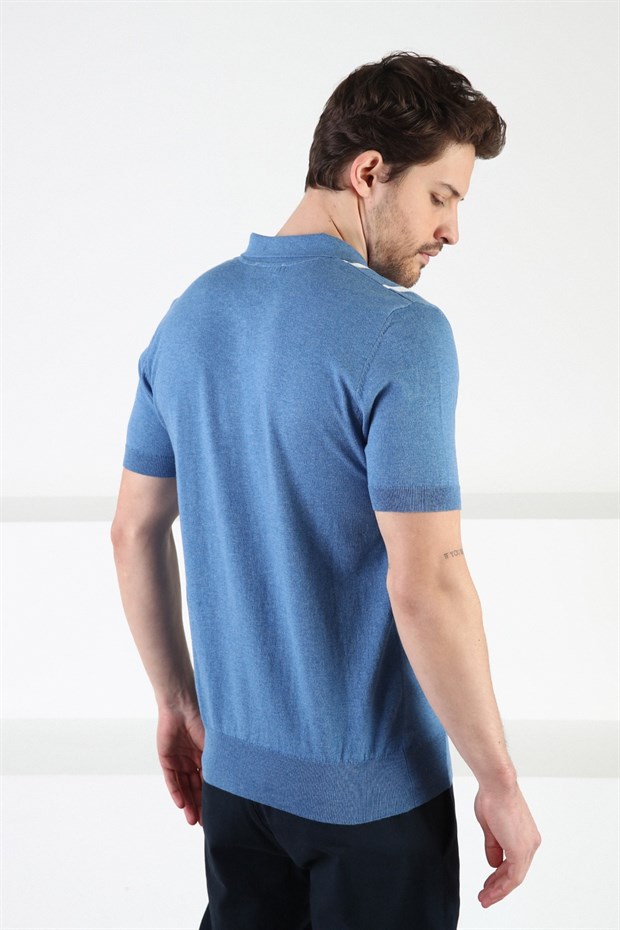 Ferraro A.Havacı Fermuarlı Polo Yaka %100 Pamuk Erkek Triko T-Shirt