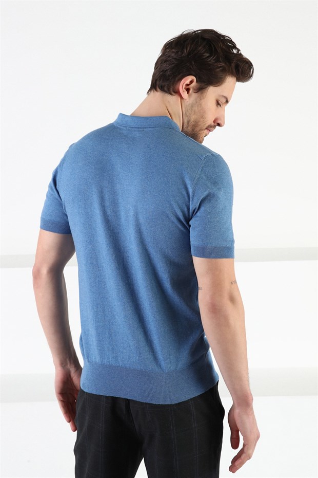 Ferraro A.Havacı Fermuarlı Polo Yaka %100 Pamuk Erkek Triko T-Shirt