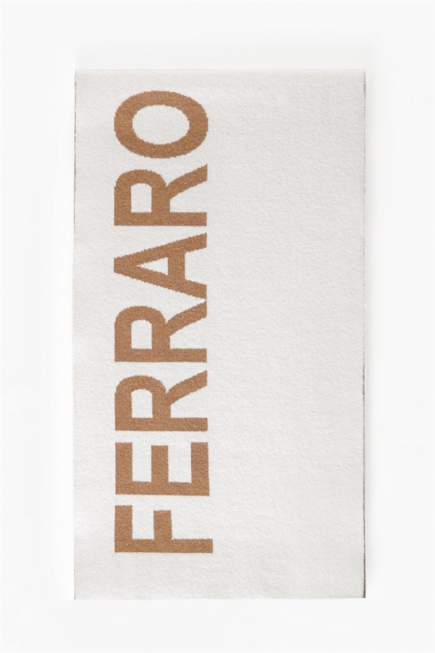 Ferraro Ekru/Camel Kaşmir Karışımlı Yumuşak Dokulu Kadın Triko Atkı