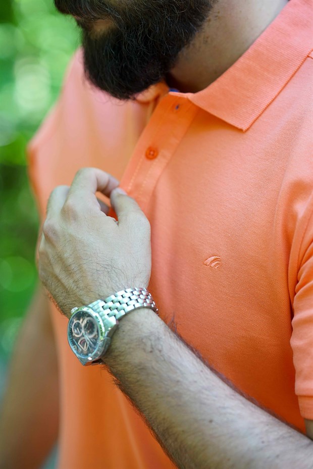 Ferraro Erkek Polo Yaka T-Shirt - Turuncu