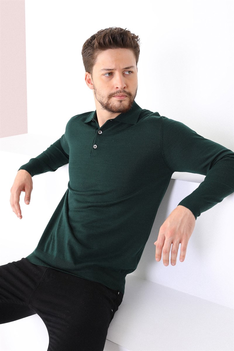 Ferraro Nefti Polo Yaka Superfine Erkek Triko Kazak
