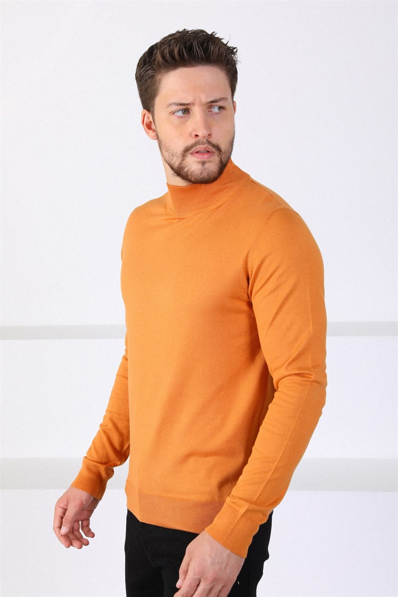 Ferraro Orange Yarım Balıkçı Yaka Erkek Triko Kazak