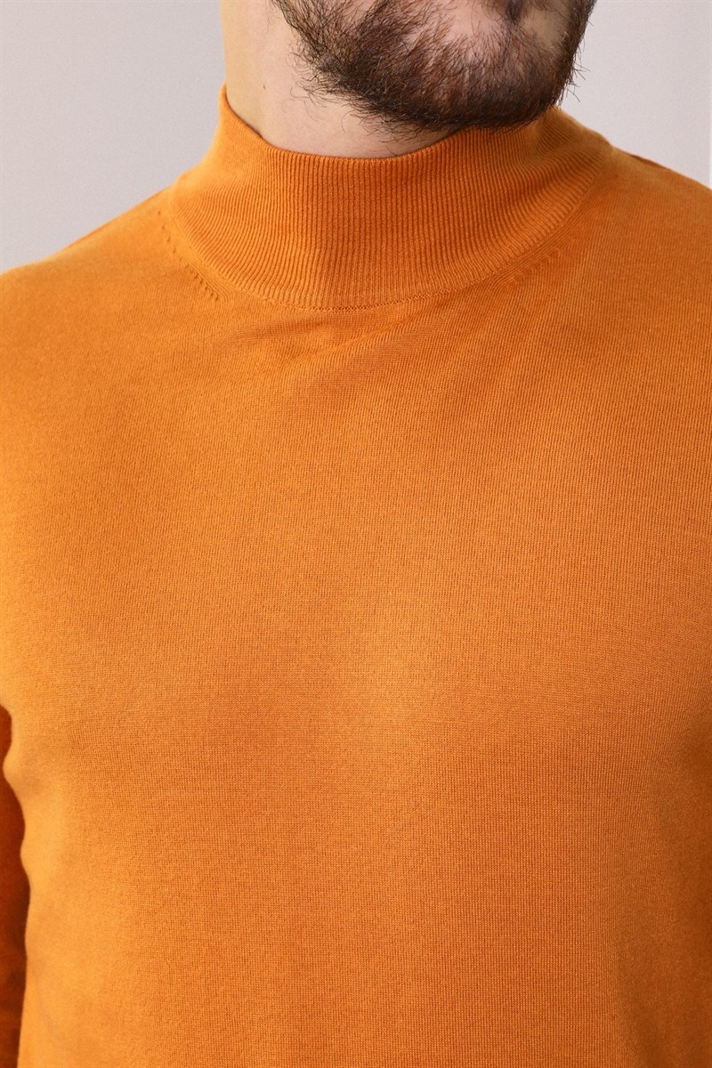 Ferraro Orange Yarım Balıkçı Yaka Erkek Triko Kazak