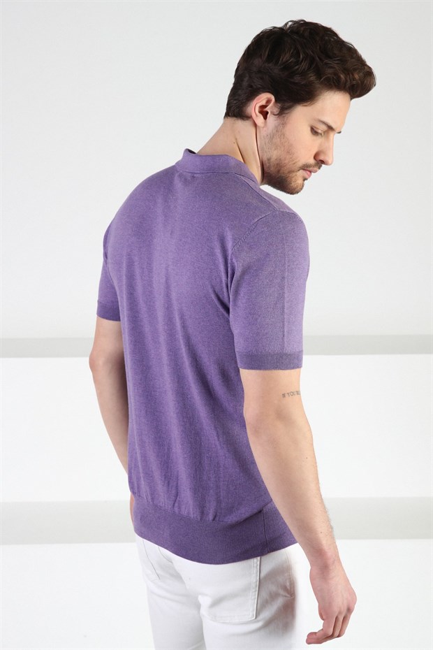 Ferraro Petunia Fermuarlı Polo Yaka %100 Pamuk Erkek Triko T-Shirt