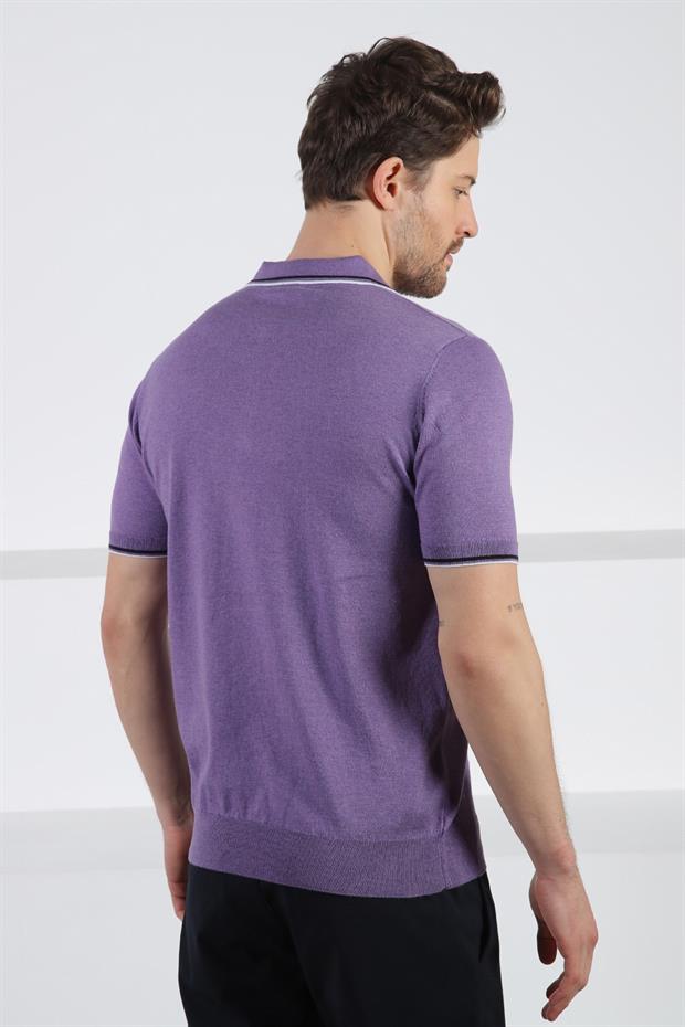 Ferraro Petunia Polo Yaka Fermuarlı Erkek Pamuk Triko T-Shirt