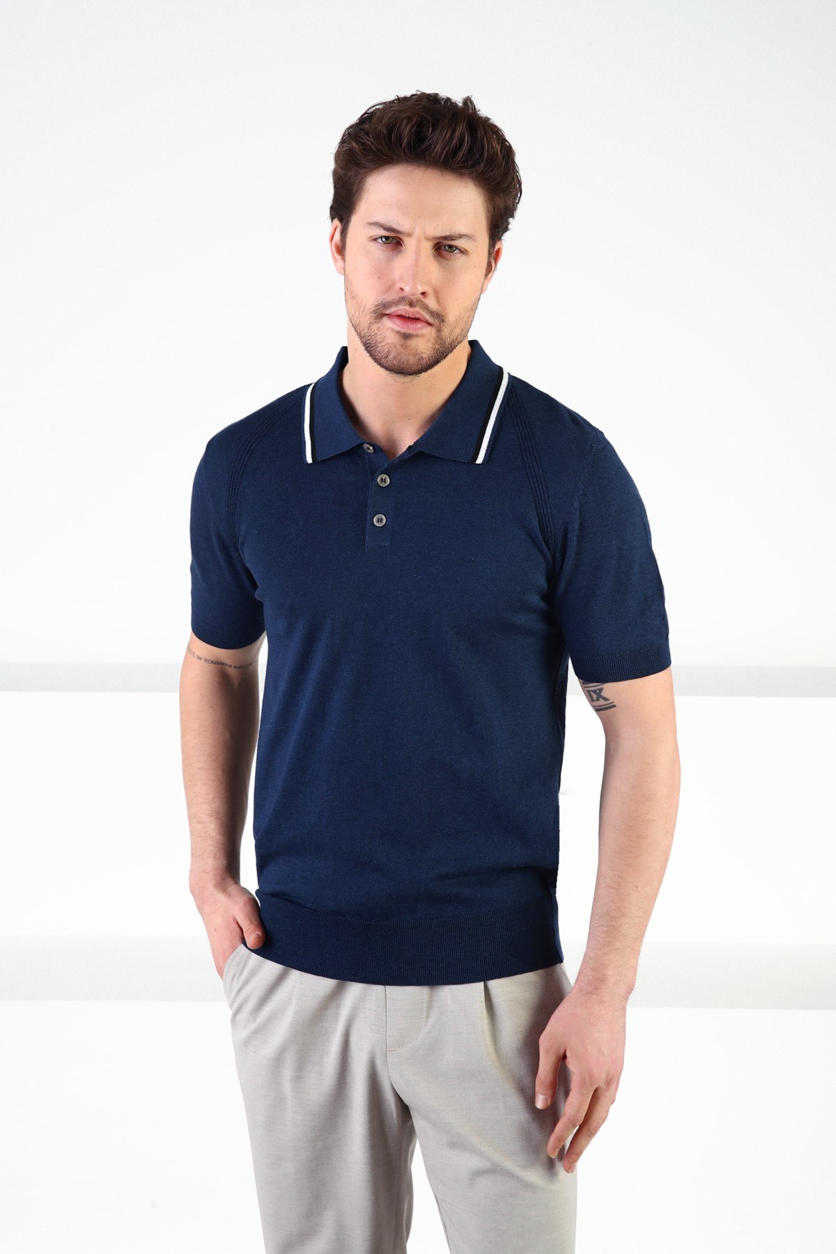 Ferraro A.Laci Düğmeli Polo Yaka %100 Pamuk Erkek Triko T-Shirt