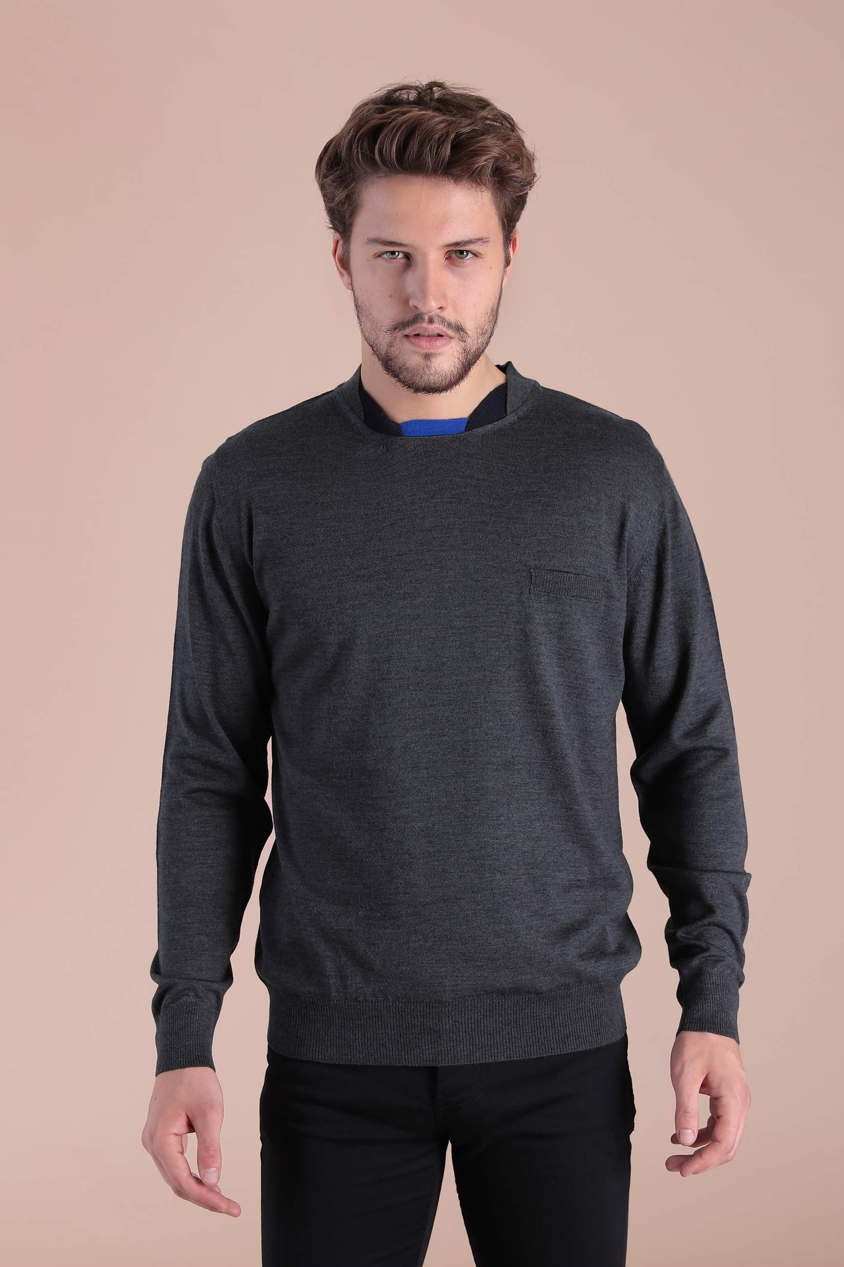 Ferraro Bisiklet Yaka Superfine Yün Kazak