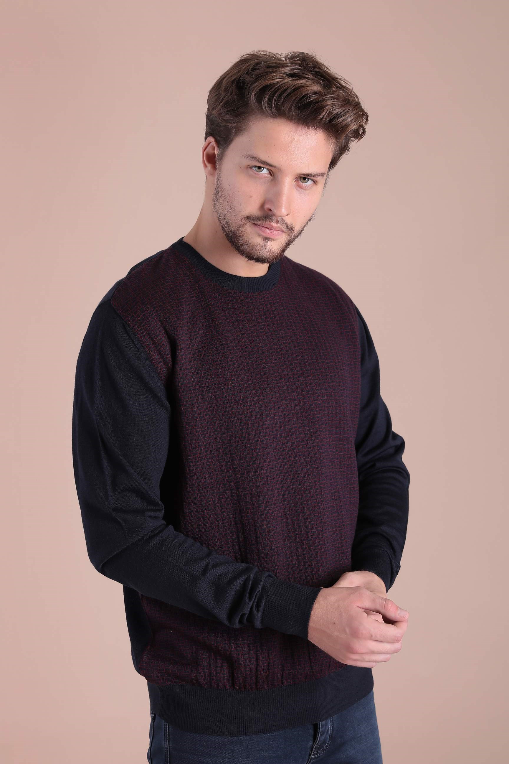 Ferraro Bisiklet Yaka Superfine Yün Kazak