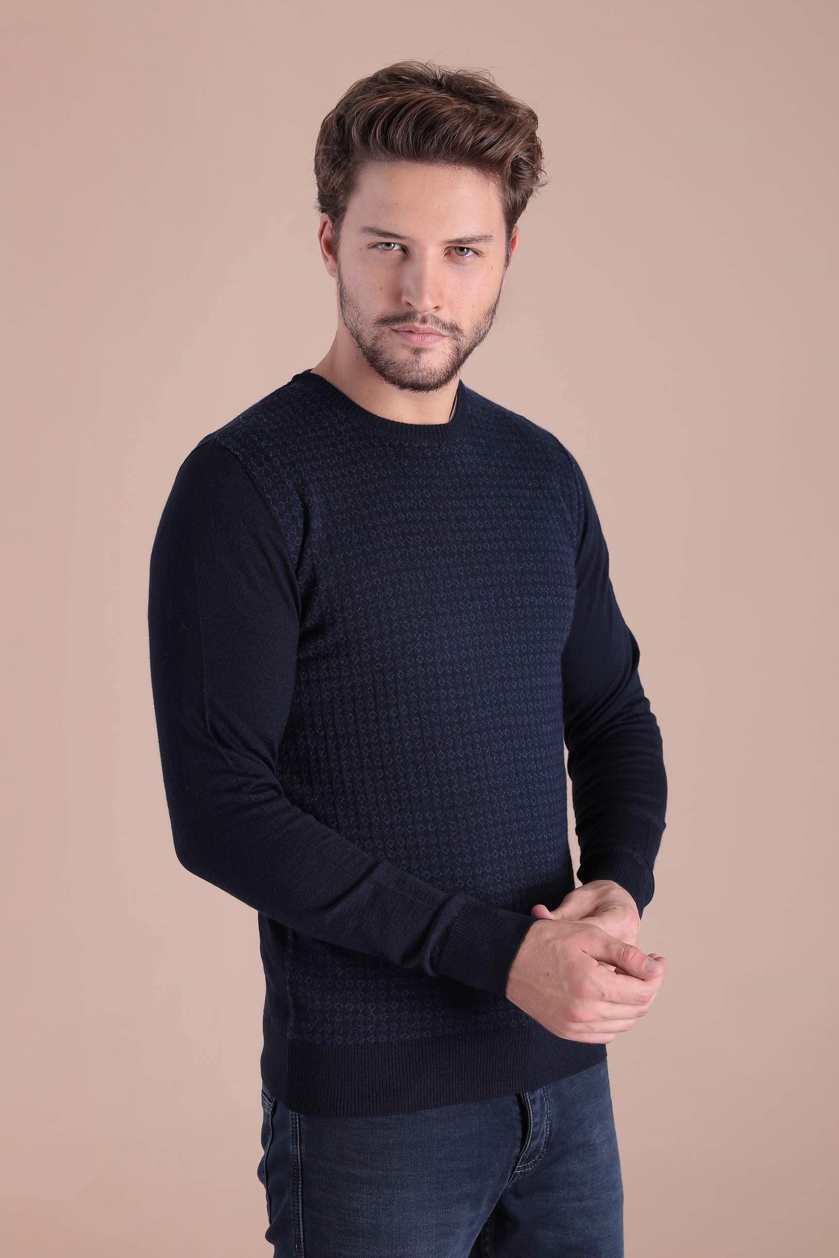 Ferraro Bisiklet Yaka Superfine Yün Kazak