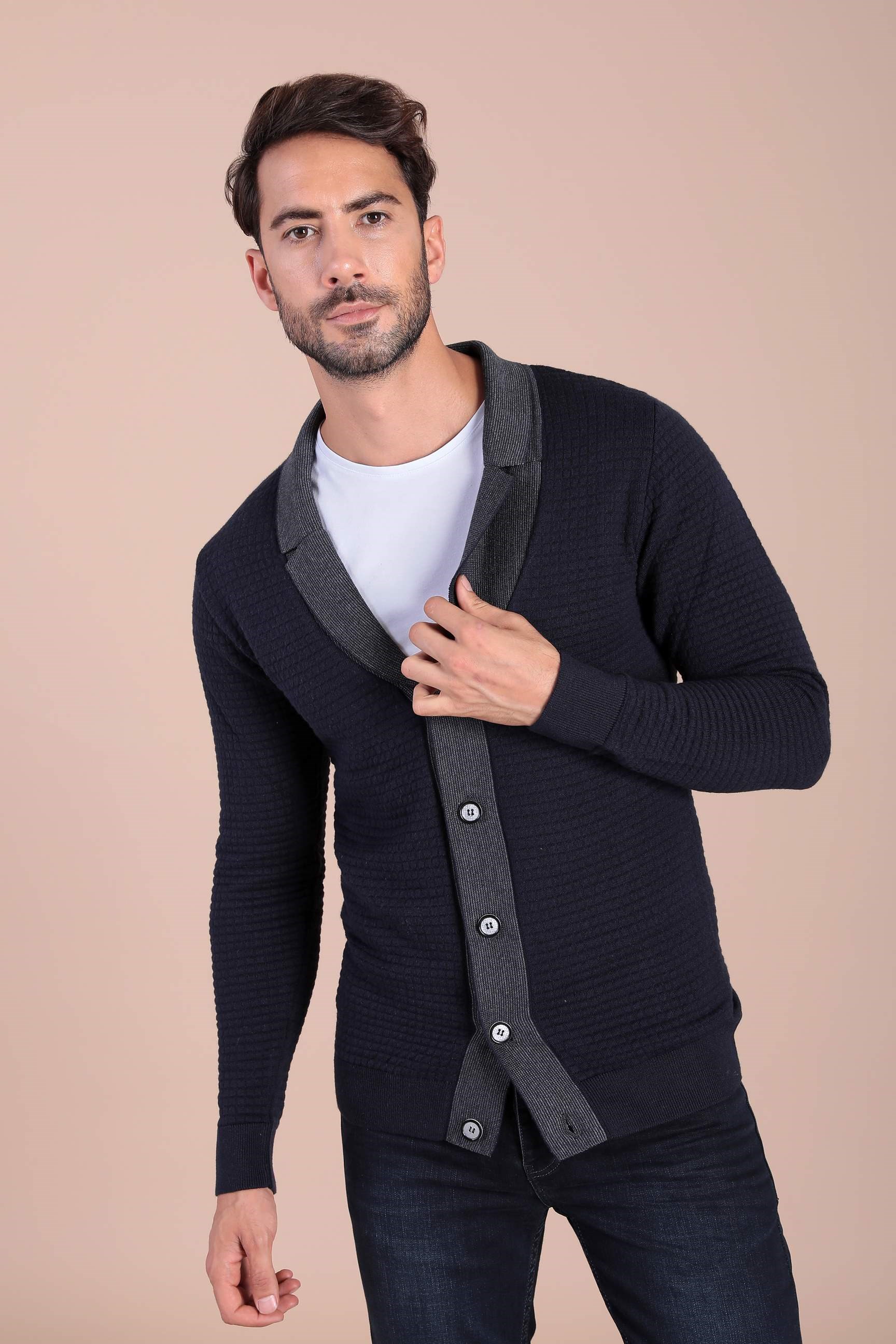 Ferraro Cepsiz Slimfit Pamuk Triko Ceket