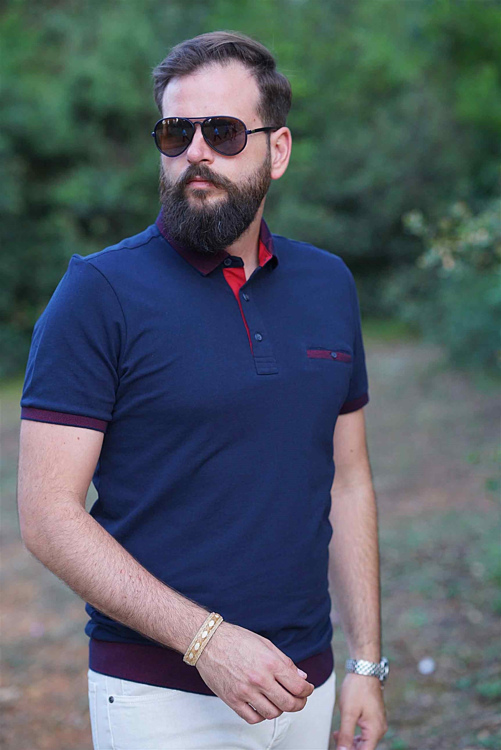 Ferraro Erkek Altı Lastik Polo Yaka T-Shirt - Lacivert