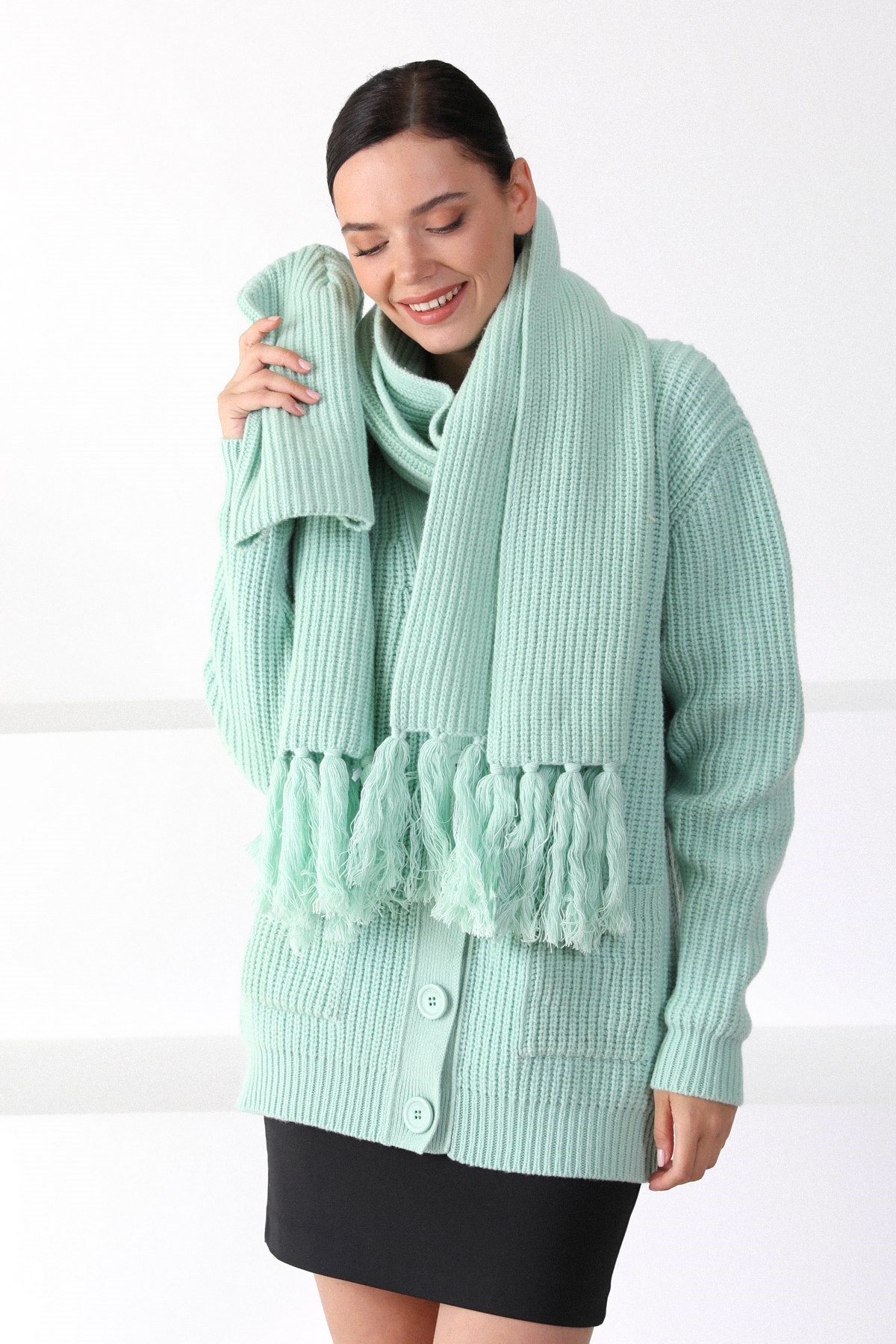 Ferraro İnfo Kuzu Yünü Kadın Atkı Bere Takımı