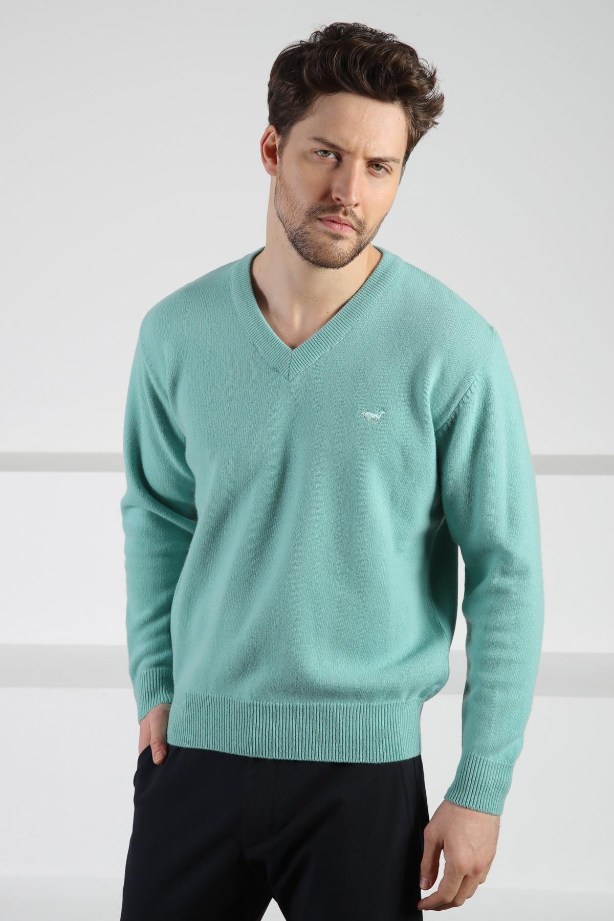 Ferraro Lift V Yaka Erkek Uzun Kollu %100 Kuzu Yünü Triko Kazak