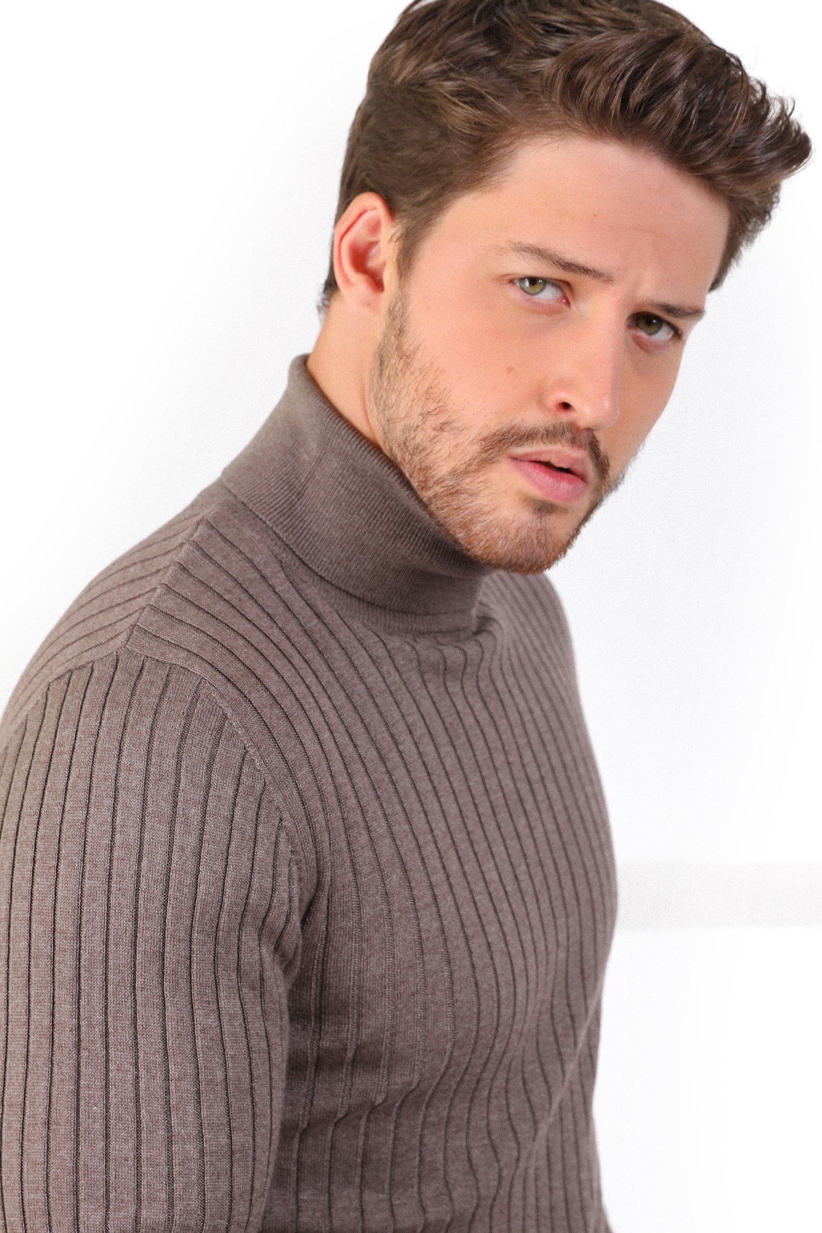 Ferraro Nescafe Balıkçı Yaka Fitilli Erkek Kazak