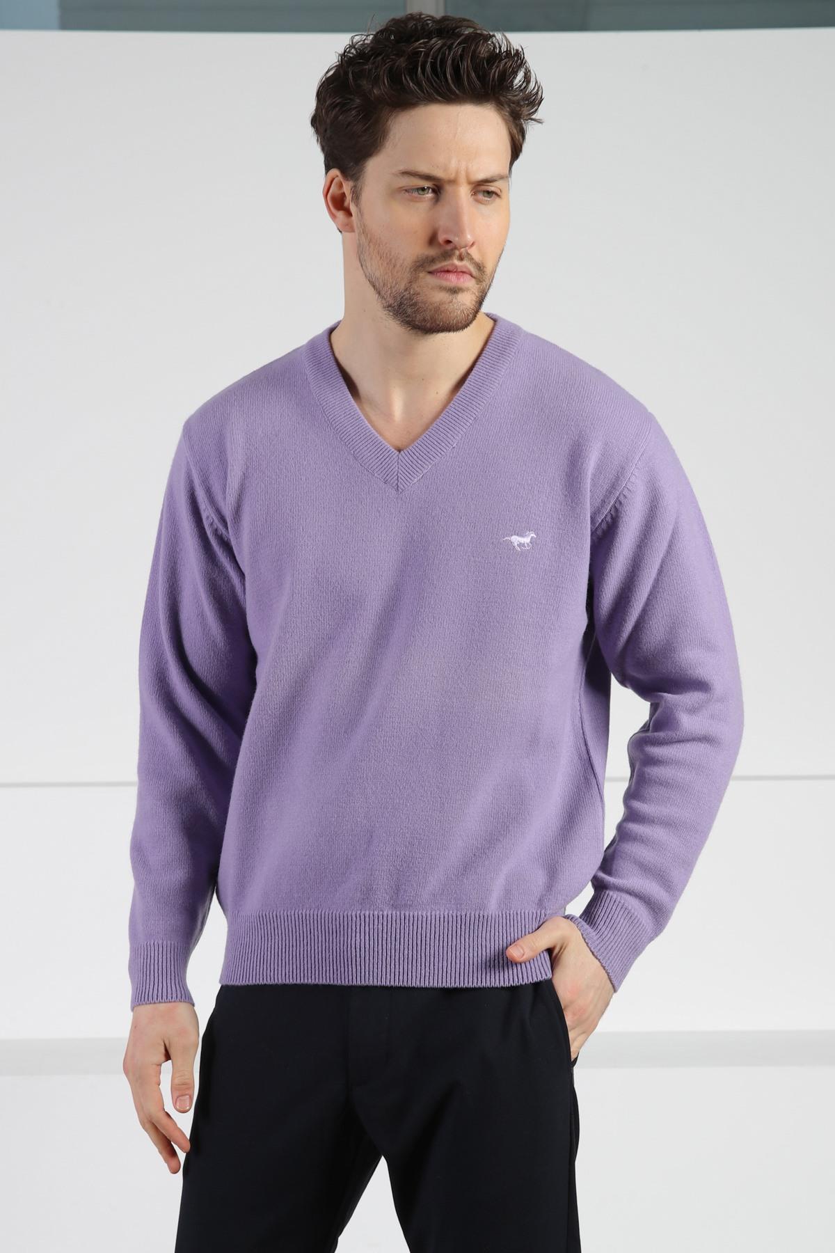 Ferraro Pirex V Yaka Erkek Uzun Kollu %100 Kuzu Yünü Triko Kazak