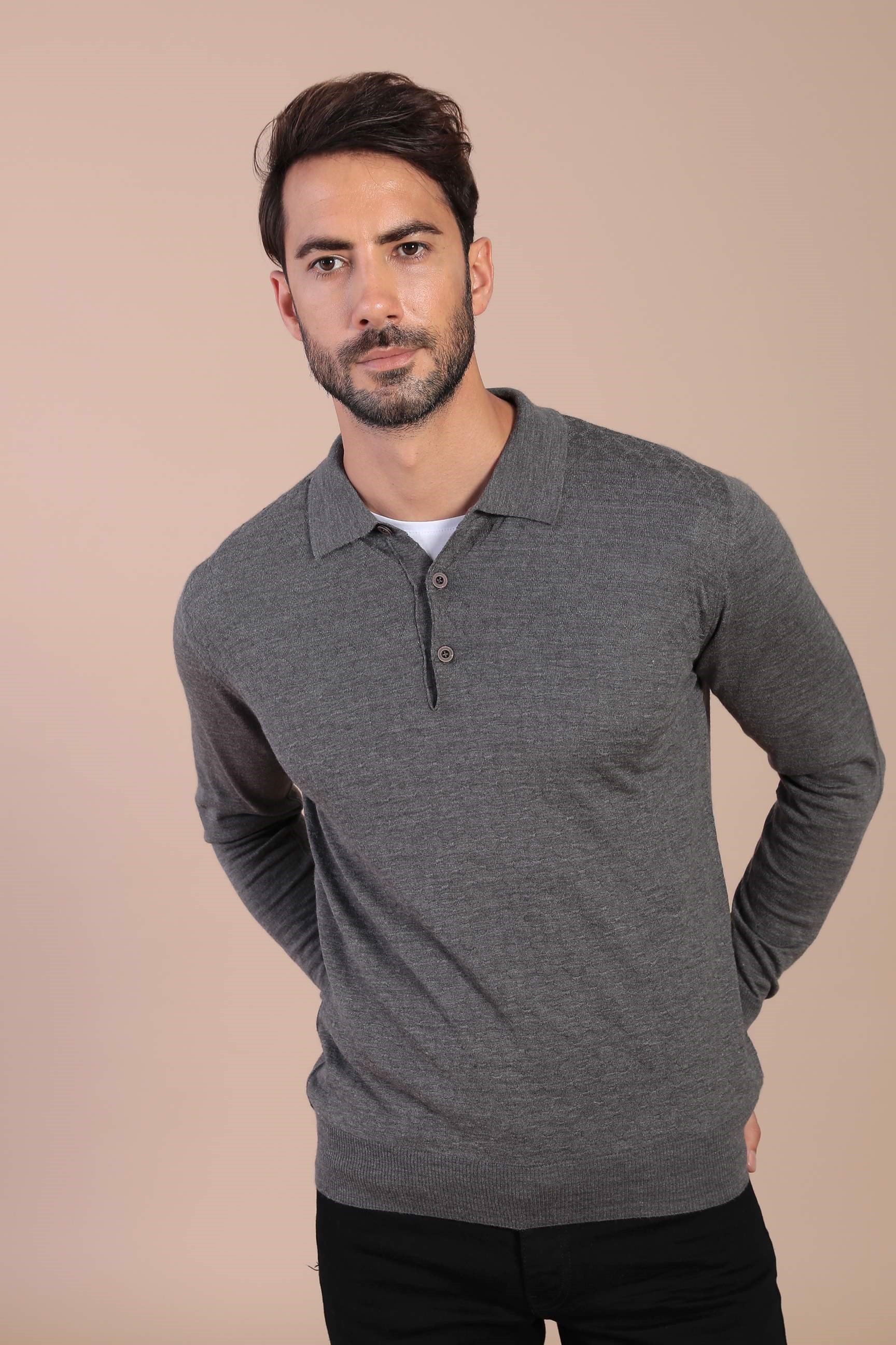 Ferraro Polo Yaka Superfine Yün Kazak
