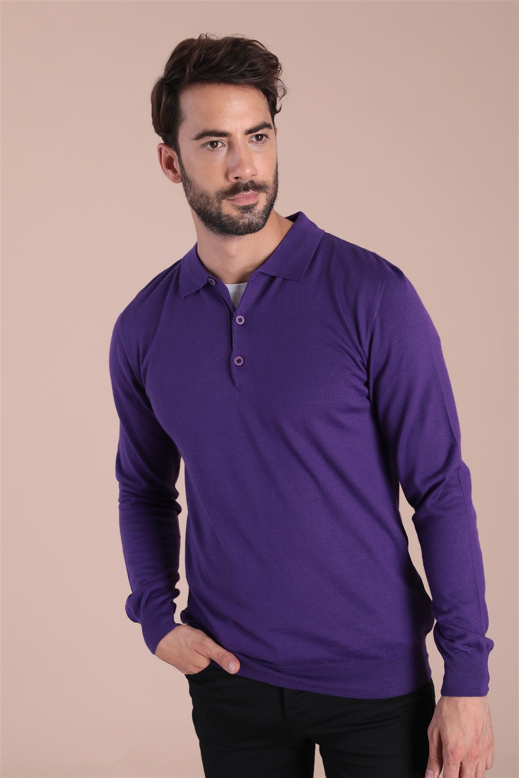 Ferraro Polo Yaka Superfine Yün Kazak