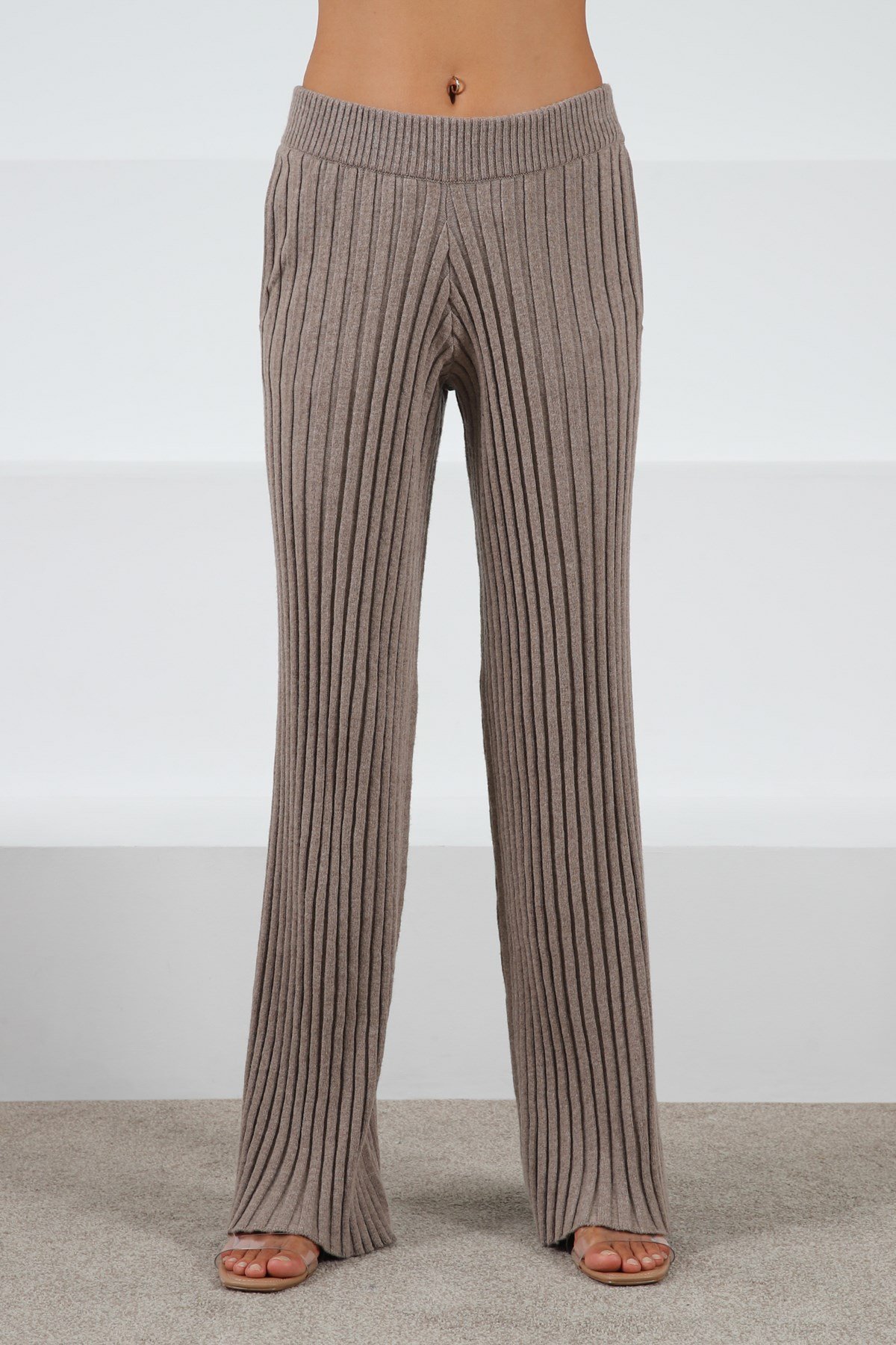 Ferraro Vizon Cepli Bol Paça Kaşmirli Kadın Triko Pantolon