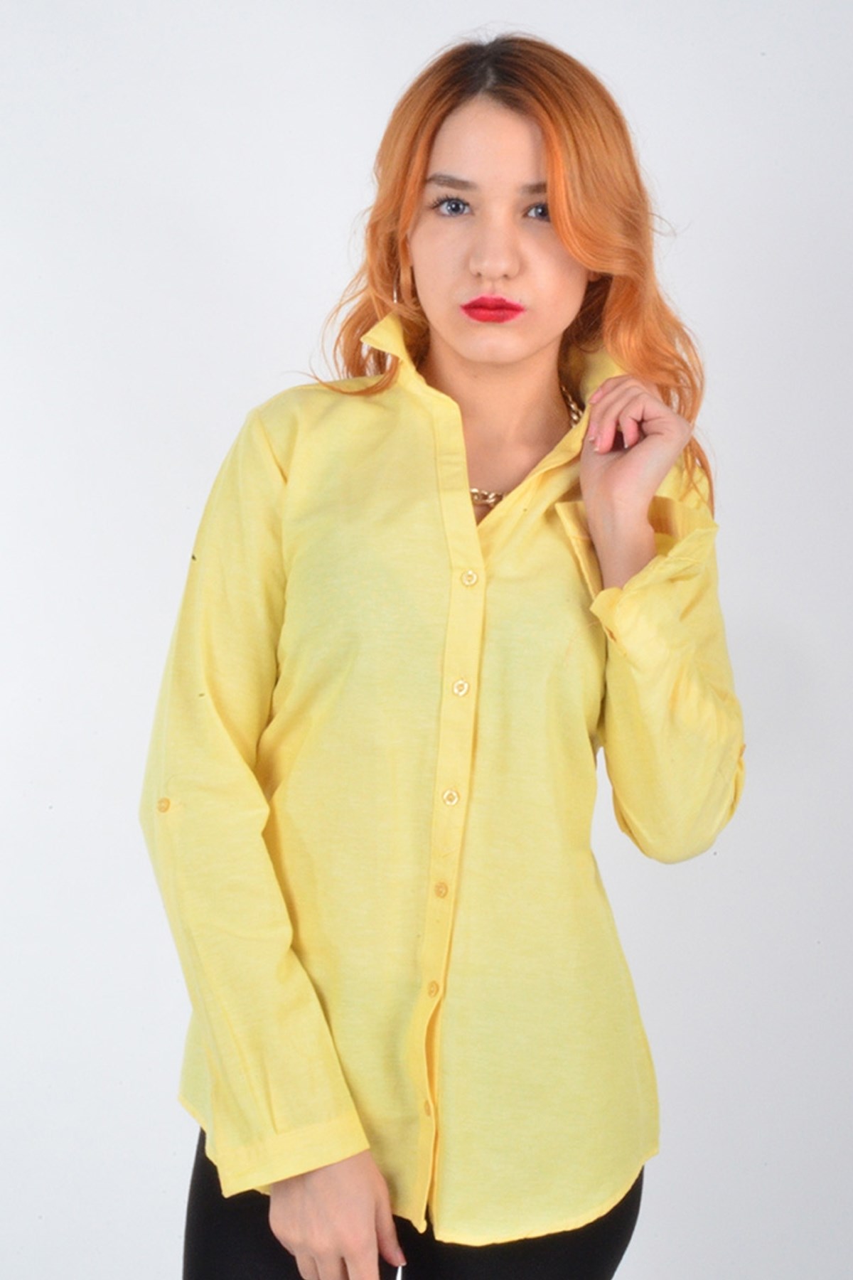 Sarı Kadın Gömlek - Marcoroni