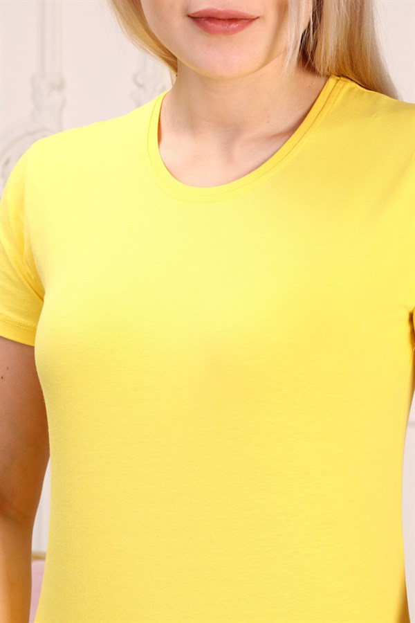 Marcoroni Bisiklet Yaka Basic Sarı Kadın Tişört