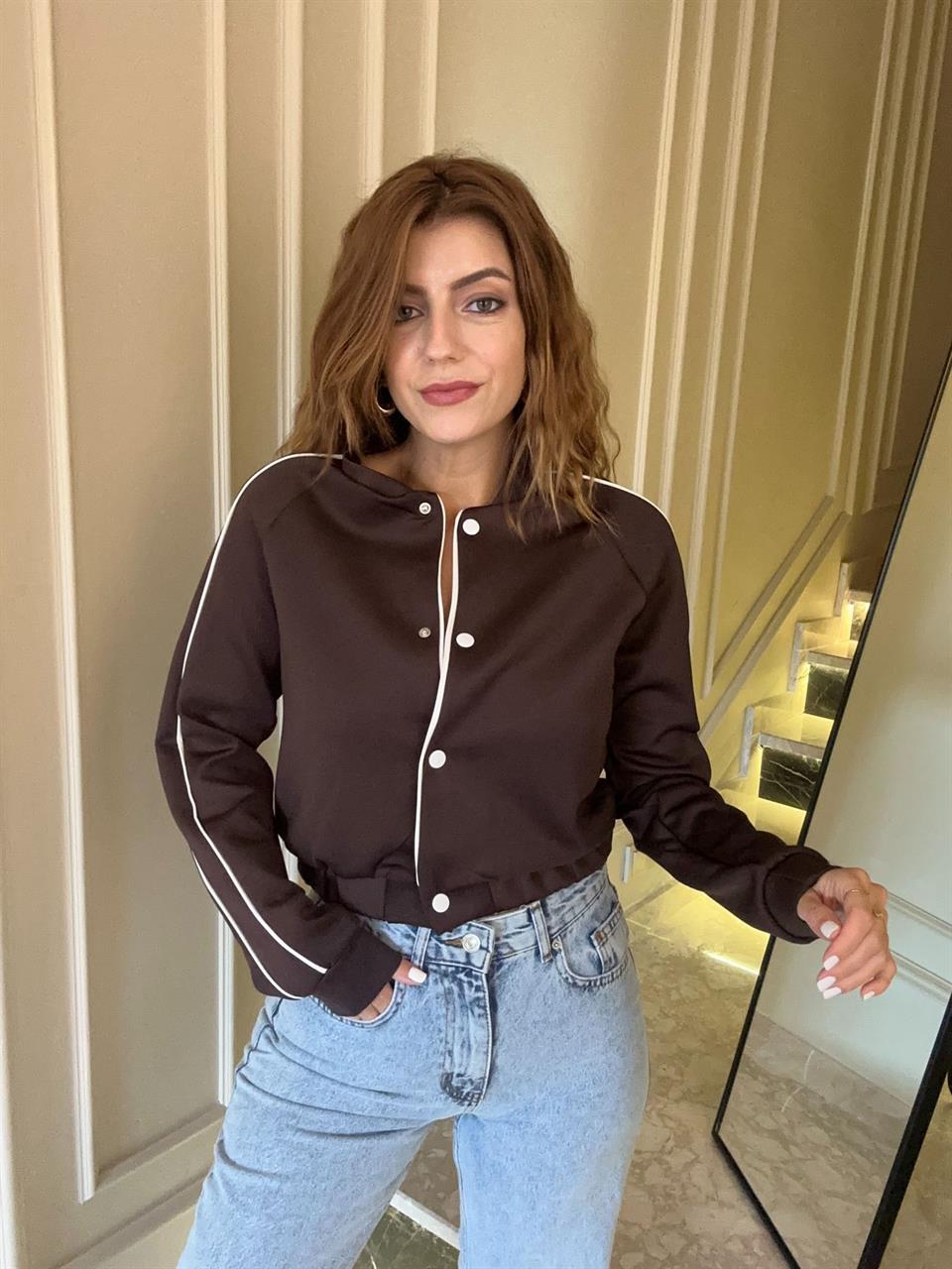 Acı Kahve Biyeli Scuba Ceket