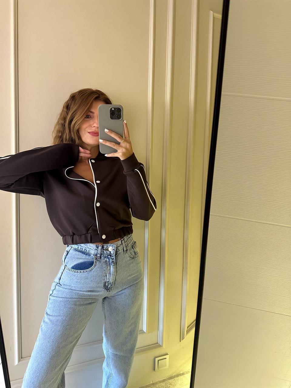 Acı Kahve Biyeli Scuba Ceket