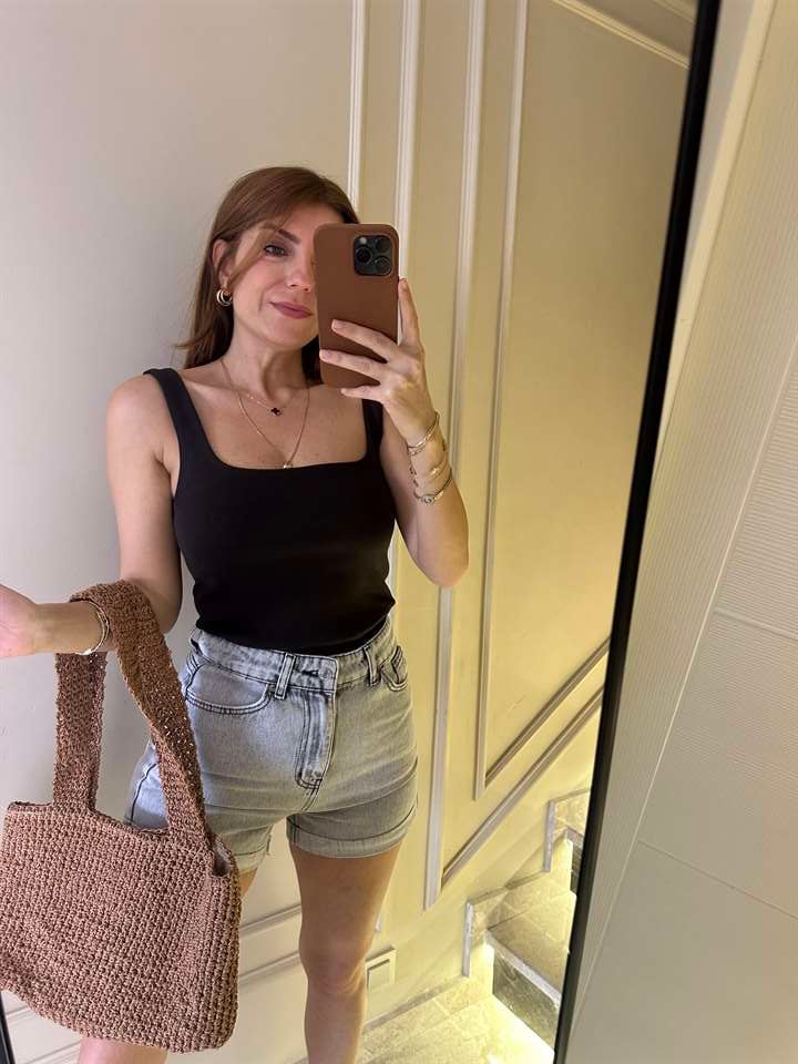 Acı Kahve Çift Kat Pamuk Askılı Atlet