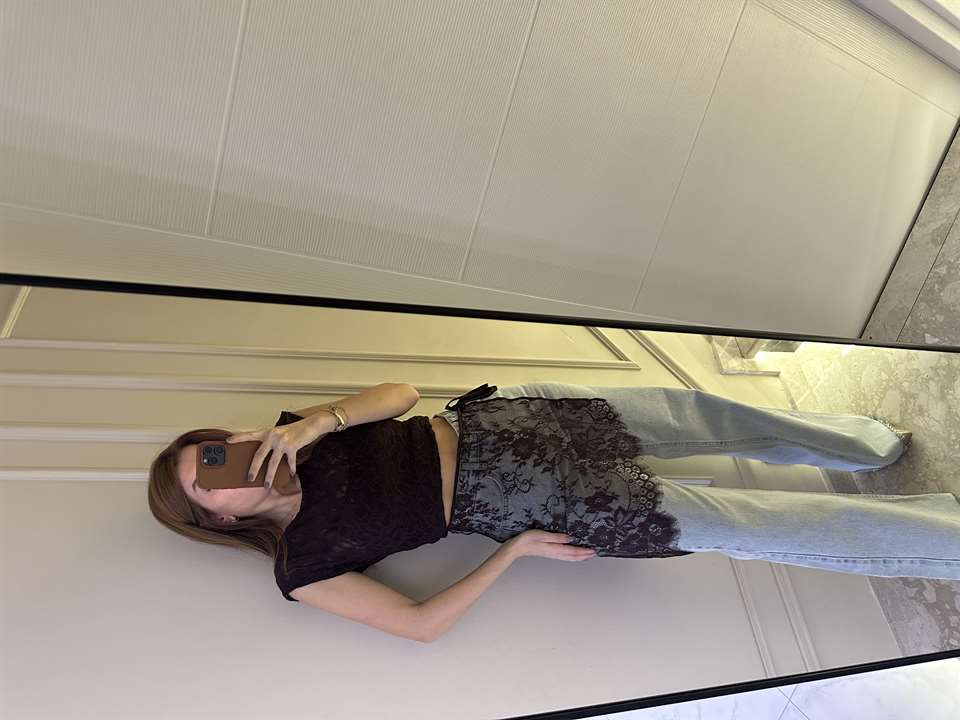 Acı Kahve Dantelli Pareo Etek