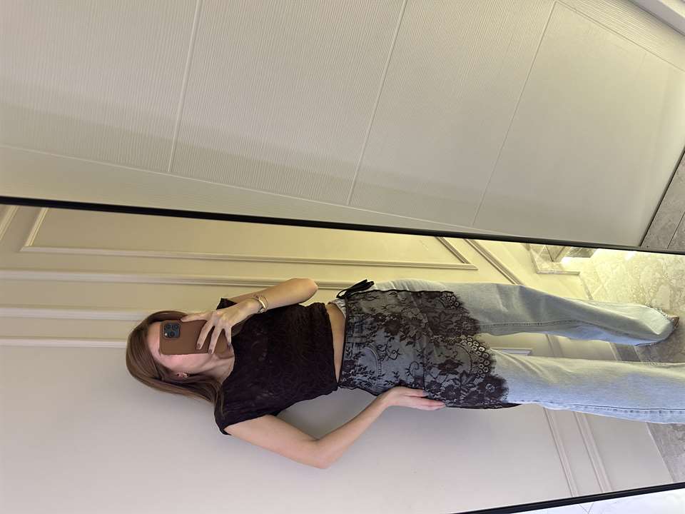 Acı Kahve Dantelli Pareo Etek