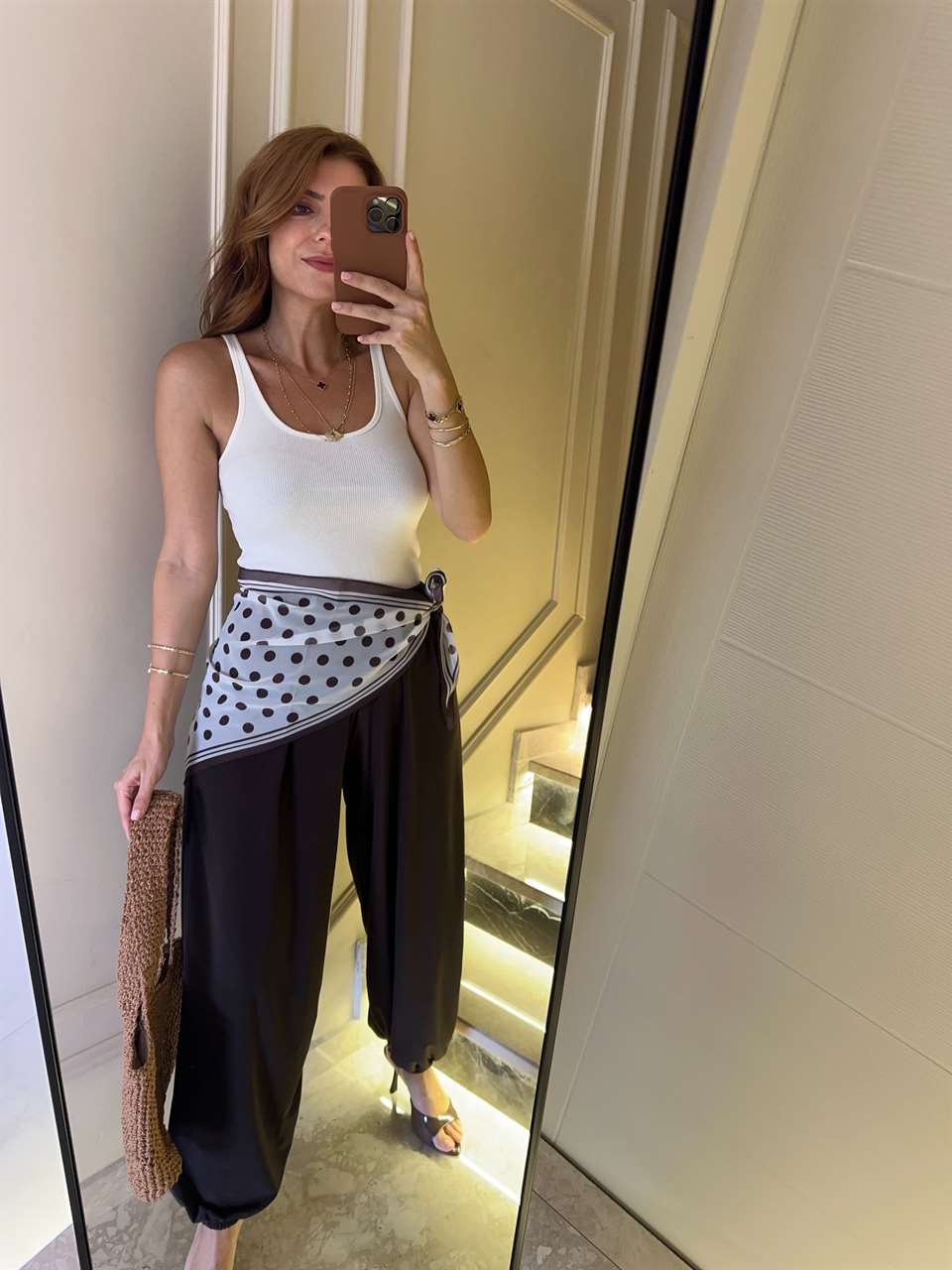 Acı Kahve Dökümlü Balon Şalvar Pantolon