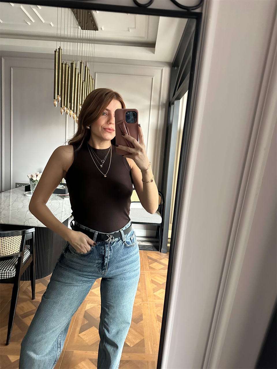 Acı Kahve Fitilli Sıfır Kol Crop