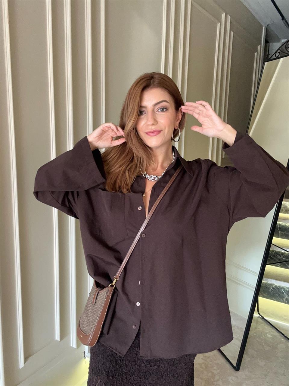 Acı Kahve İspanyol Kol Gömlek