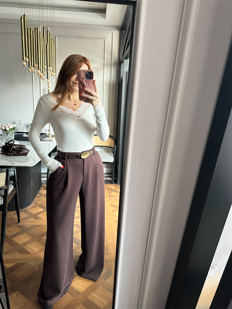 Acı Kahve Modal Kumaş Palazzo Pantolon