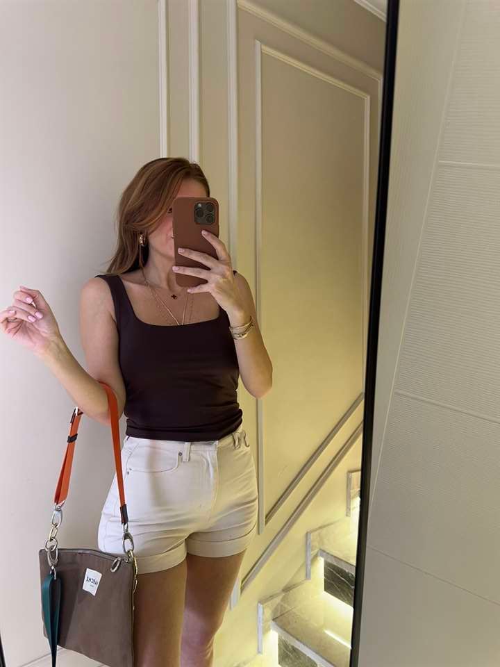 Acı Kahve Ön Arka Kare Yaka Crop Body